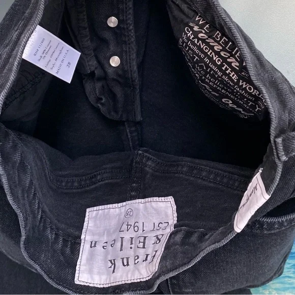 Frank & Eileen MONAGHAN Mom Jean Italian Vintage Denim Size: 28 Black Wash - Picture 9 of 16